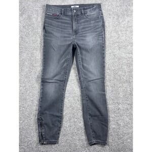 Tommy Jeans Womens Gray Wash‎ High Rise Ankle Skinny Jeans Zip Hem Size 30